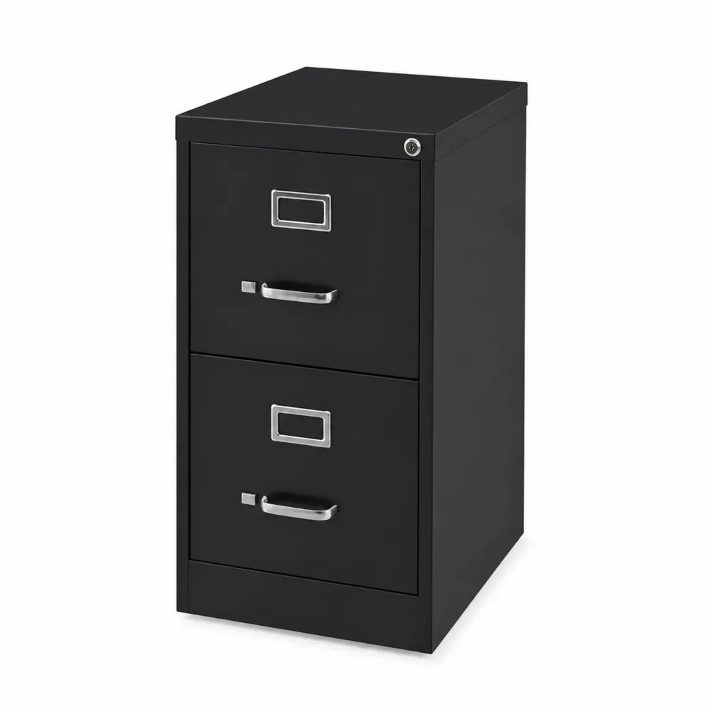 Armoire à tiroirs en métal noir avec serrure