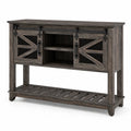 Console en bois de pin avec portes grillagées coulissantes 120 x 35 x 80 cm