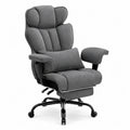 Chaise de bureau en métal et tissu polyester gris