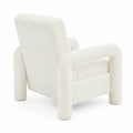 Fauteuil en tissu bouclé blanc avec structure en bois