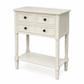 Console en bois avec 2 tiroirs et étagère
