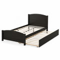 Lit simple en bois avec rangement noir 90x190 cm