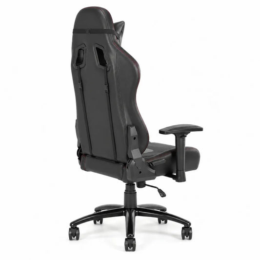 Chaise de bureau en cuir synthétique noir avec accoudoirs réglables