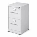 Armoire à dossiers métallique verrouillable 2 tiroirs, Blanc