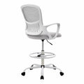 Chaise de bureau en maille avec roulettes Blanc
