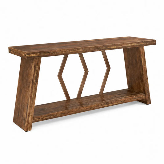 Console en bois massif 120x40x80 cm Marron