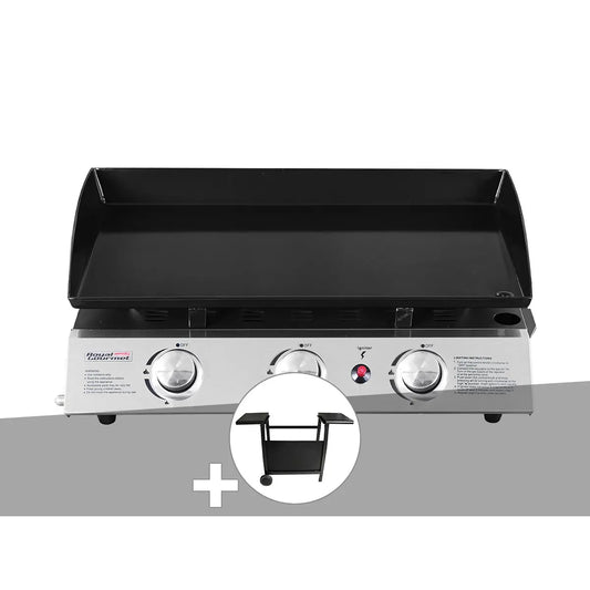 Prato Plancha gaz JARDIéco JARDIDECO, dimensions 65 x 36 cm, 3 brûleurs, Acier émaillé