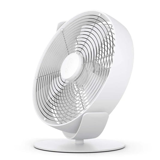 ventilateur, Tim finition blanche de table compact - Variateur de vitesses - Acier inoxydable - 25 cm de diamètre, Air Naturel