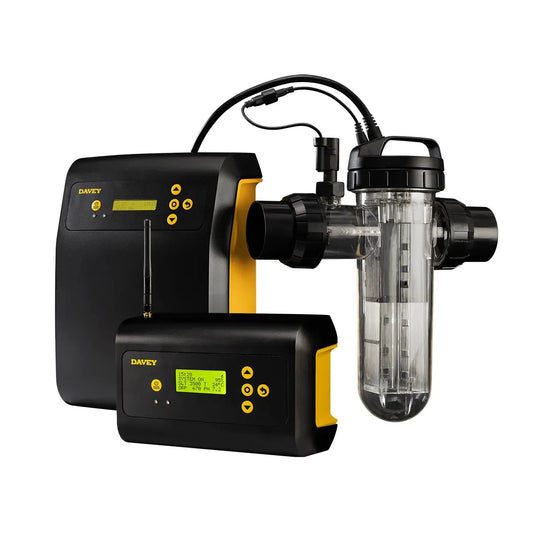 Salvateur Davey Electrolyse, Salvateur 15g, 15g/h, Mode Boost, h Électrolyseur de sel, Gestion Wi-Fi, Sensible pH et ORP