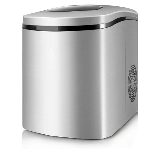 machine à glaçons, modèle MG12 Legend - Inox de comptoir - 150 W - Glaçons creux - Contrôle LED - Arrêt auto - Hublot de contrôle - Gaz R600a